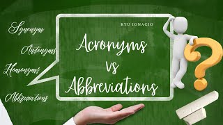 ACRONYMS VS ABBREVIATIONS  Definition amp Examples [upl. by Edlin762]