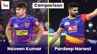 Naveen Kumar vs Pardeep Narwal Comparison Last 3 PKL Season shorts prokabaddi ytshorts [upl. by Enaitsirhc]