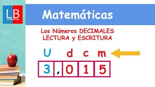 Los Números DECIMALES LECTURA y ESCRITURA ✔👩‍🏫 PRIMARIA [upl. by Llertniuq]