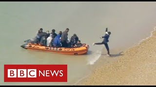 Record number of migrants cross English Channel on a single day  BBC News [upl. by Ikir]