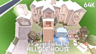 Large Family Hillside House  Bloxburg Build [upl. by Yesdnik]