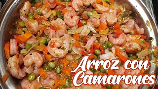 Como preparar ARROZ CON CAMARONES  Delicioso [upl. by Anoiek]