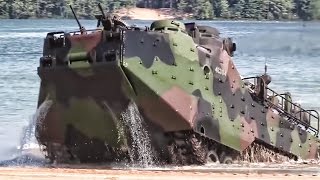 Marines Practice Beach Landing In Amphibious Assault Vehicles [upl. by Threlkeld]