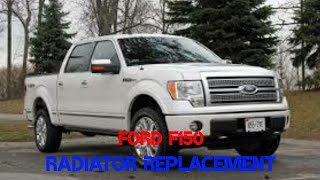 Ford F150 radiator Removal and installation without removing air conditioning lines no AC EVAC [upl. by Lananna969]