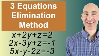 Solving Systems of 3 Equations Elimination [upl. by Asiak]