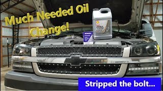 Oil Change on a Duramax LLY Rotella T5 15w40 Synthetic Blend [upl. by Horbal]