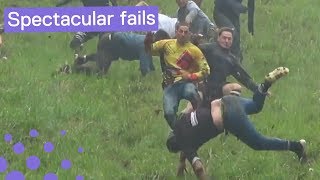 Gloucestershire Cheese Rolling  Worst Falls 2018 [upl. by Narra675]