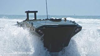 US Marines Release New Video of Amphibious Combat Vehicle [upl. by Kilk]