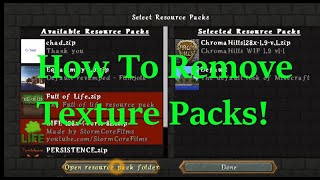 How to Remove a Resource Pack in Minecraft Delete a Texture Pack Minecraft [upl. by Sink]