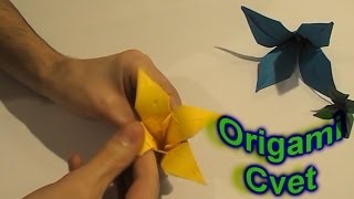 ORIGAMI Cvet Od Papira  How To Make A Paper Flower [upl. by Adirem]