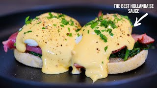 Eggs Benedict Recipe  The Best Hollandaise Sauce Ever [upl. by Nayllij]