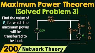 Maximum Power Transfer Theorem Solved Problem 3 [upl. by Eiddam]