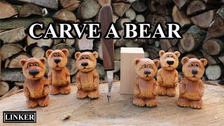 How to Carve a Bear Full Woodcarving Tutorial [upl. by Hyrup]