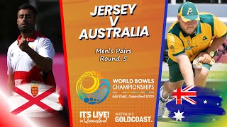 2023 World Bowls Championships  Men’s Pairs  Round 5  Jersey v Australia [upl. by Hamfurd]